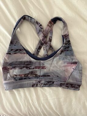 lululemon athletica Strappy Sports Bra - Blue and Purple Print